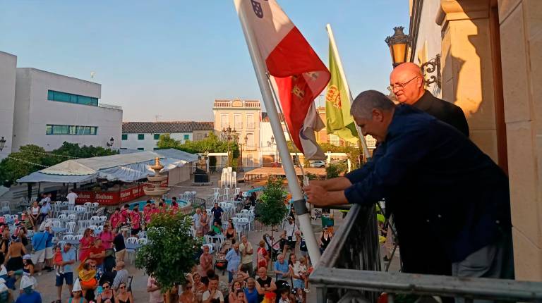 <i>Durante el pregón en las Fiestas de la Juventud de Villardompardo. / Adrián Claudio Bonache / Diario JAÉN. </i>
