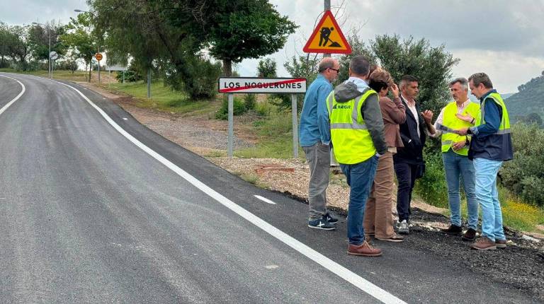 <i>El diputado de Infraestructuras Municipales, José Luis Agea, en su visita para comprobar el estado de la carretera. / Europa Press.</i>