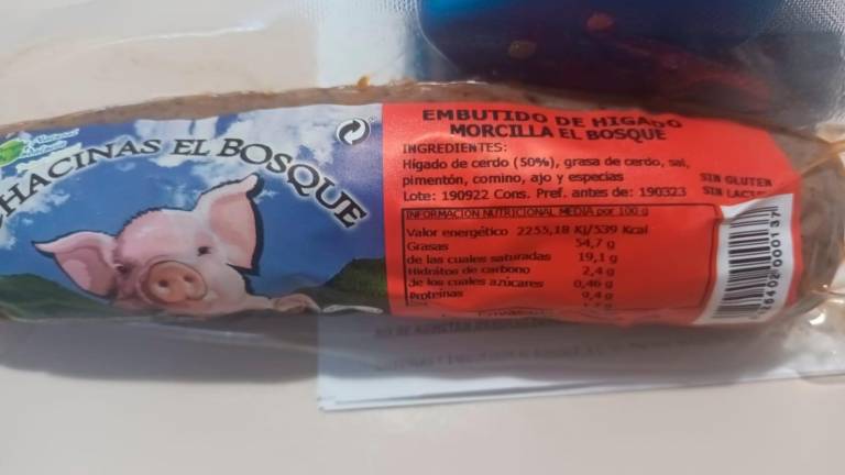 La Junta retira del mercado un lote de morcilla de la marca Chacinas El Bosque al detectar listeria