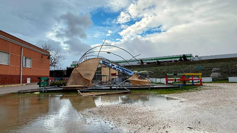 El temporal arrasa con el invernadero de Aspace