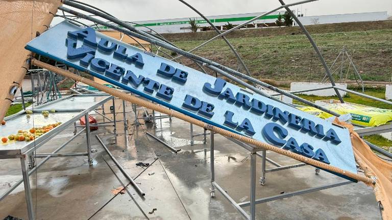 El temporal arrasa con el invernadero de Aspace
