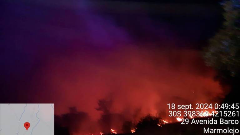 Extinguido un incendio forestal declarado de madrugada en Marmolejo