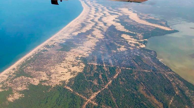 <i>Incendio en el paraje del Rincón del Membrillo, en Almonte (Huelva). / Infoca.</i>