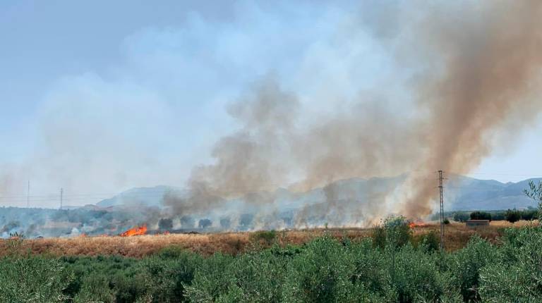 <i>Columnas de humo en el incendio declarado junto al Hospital Neurotraumatológico. / Pablo Espinosa / Diario JAÉN </i>
