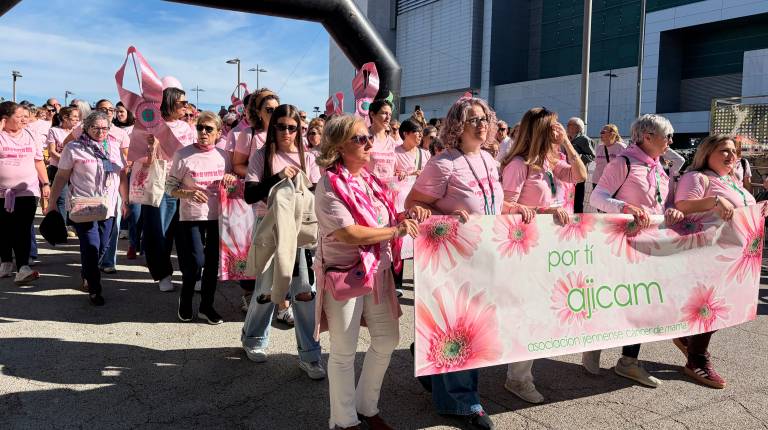 Fotogalería: Jaén se viste de rosa en su XIV marcha contra el cáncer para exigir más recursos en la sanidad pública y la mejora de los cribados