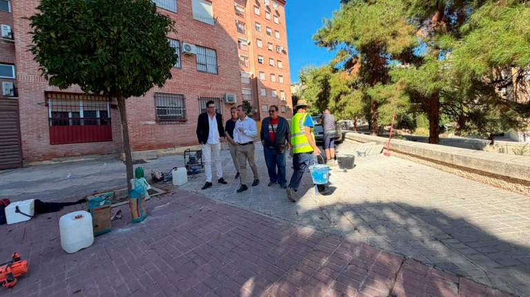 <i>Julio Millán y Javier Padorno visitan los trabajos. / Ayuntamiento de Jaén.</i>