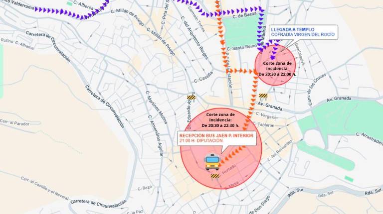 <i>Recorrido de la rúa y la Hermandad del Rocío. / Ayuntamiento de Jaén.</i>