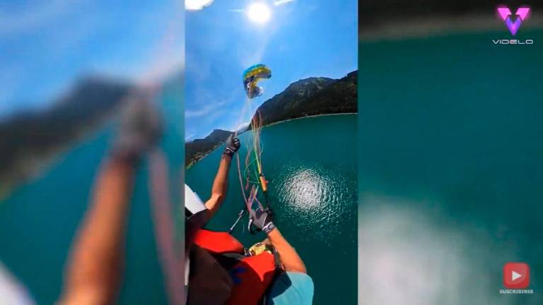 Impactante incidente en pleno vuelo de parapente