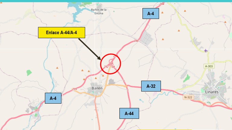 Luz verde a la remodelación del enlace entre la A-4 y A-44 en Bailén