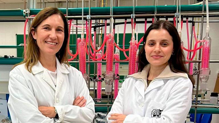 María Dolores La Rubia e Isadora Dias Perez, de Hydrogel0liveE3D. / UJA.