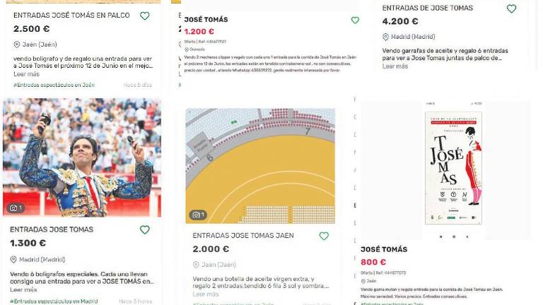 Garrafas de aceite por 4.200 euros y, de regalo, entradas para José Tomás