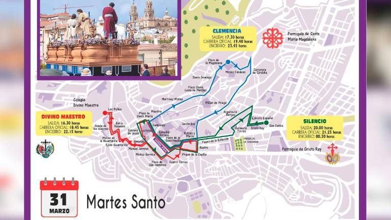 Consulte los itinerarios de las hermandades del Martes Santo en Jaén
