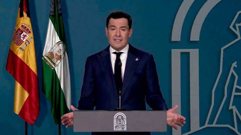 <i>Juanma Moreno, en rueda de prensa.</i>