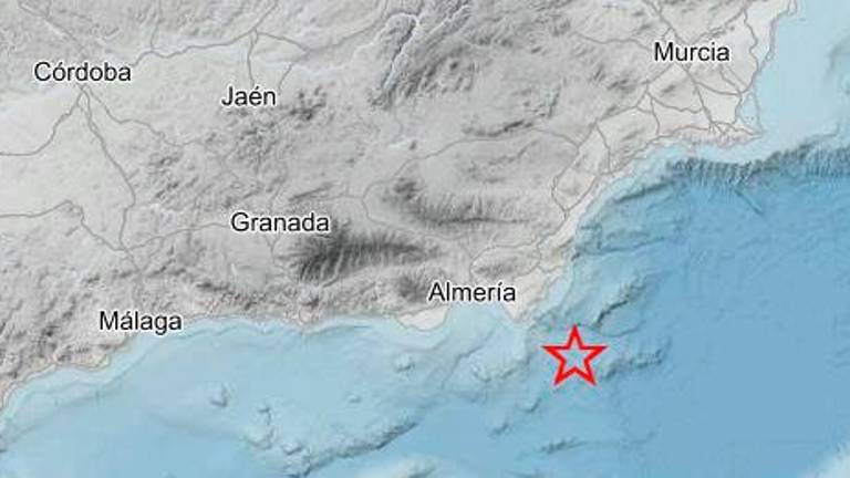 Epicentro del terremoto sentido en Mediterráneo-Cabo de Palos. / Instituto Geográfico Nacional. 