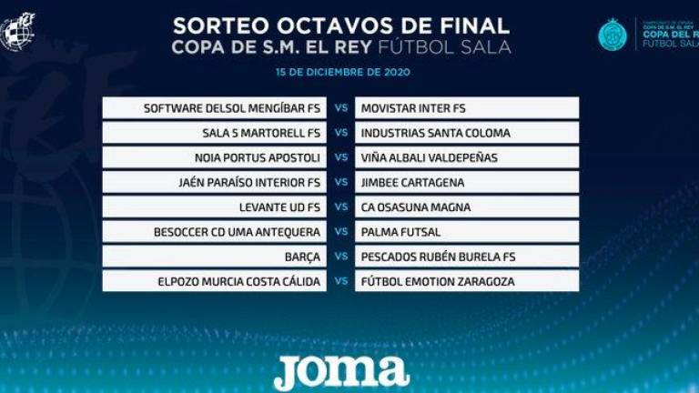El Jaén FS y el Software DelSol jugarán en su pista la Copa del Rey ante el Movistar Inter y el Jimbee Cartagena