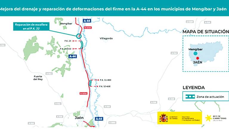 10,9 millones para mejorar el firme en la A-44 entre Mengíbar y Jaén