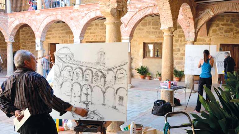 Pintores participan en el Certamen Internacional de Pintura Rápida de Castellar. 