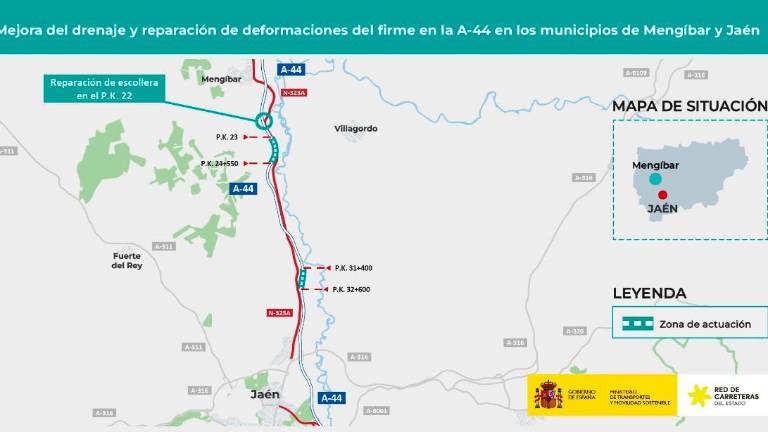 Iniciadas las obras de mejora del drenaje y el firme en la A-44 por casi 11 millones