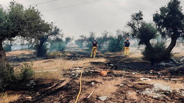 Los Bomberos sofocan un incendio en el Polígono de Los Olivares