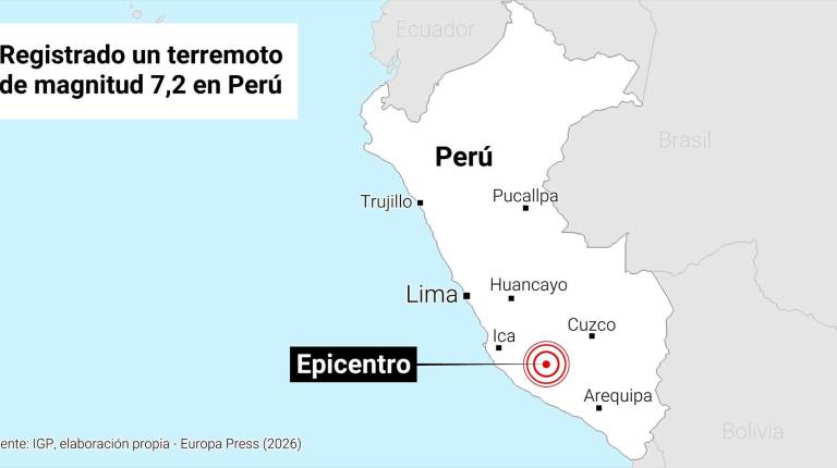 <i>Mapa del terremoto en Perú. / Europa Press. </i>