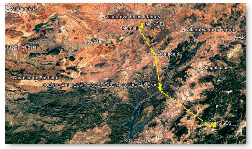 <i>Traza del camino entre Siles y Montiel.</i>