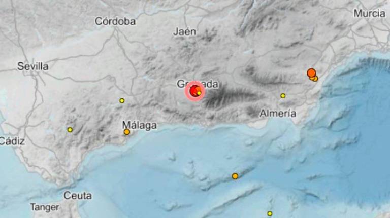 <i>Imagen del lugar donde se ha producido el terremoto. / Instituto Geográfico Nacional (IGN). </i>