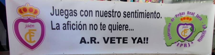 Los jugadores del Real Jaén protestarán contra Andrés Rodríguez con una pancarta