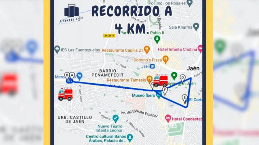<i>Recorrido de la carrera infantil. / Bomberos de Jaén. </i>