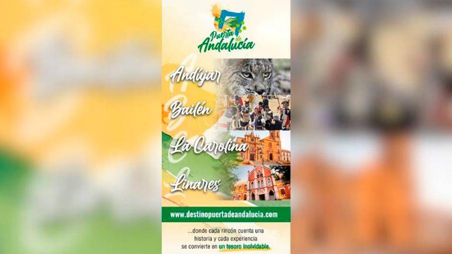 <i>Cartel promocional de Puerta de Andalucía para Fitur 2026. / Ayuntamiento de Linares.</i>