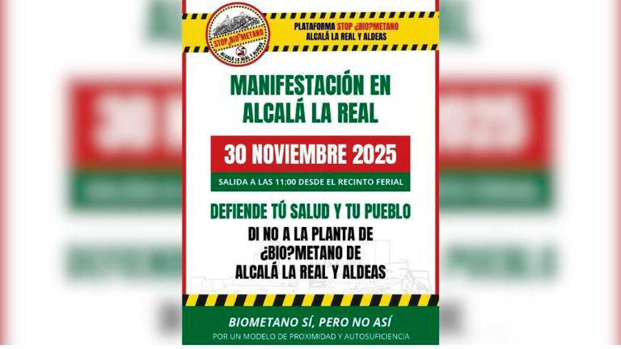 $!<i>Cartel de la manifestación. / Plataforma Stop Biometano de Alcalá la Real.</i>