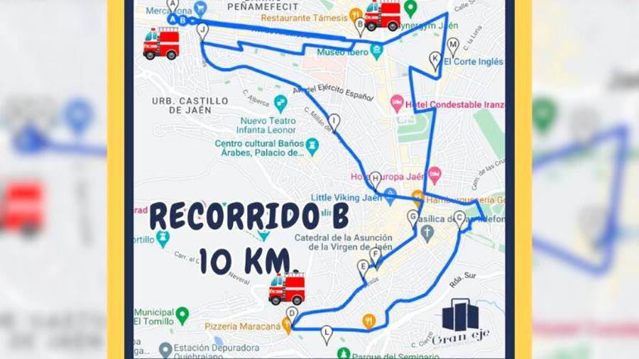 <i>Recorrido de la carrera infantil. / Bomberos de Jaén. </i>