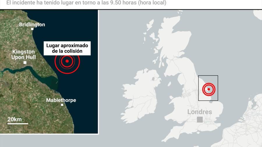 <i>Mapa con lugar del suceso en Reino Unido. / Europa Press. </i>