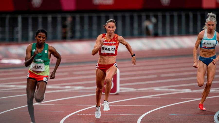 <i>Natalia Romero, en la semifinal de 800 metros en la Olimpiada de Tokio. / SportMedia / Europa Press.</i>