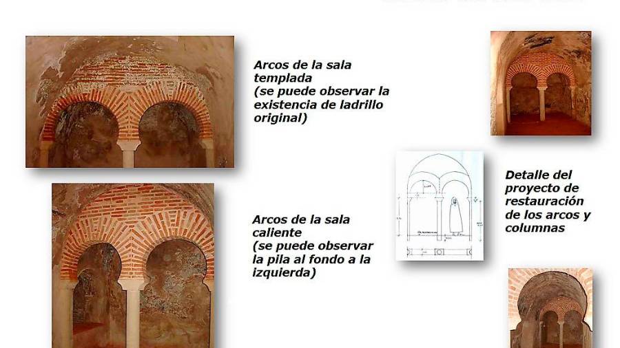 <i>Detalles columnas y arcos interiores.</i>