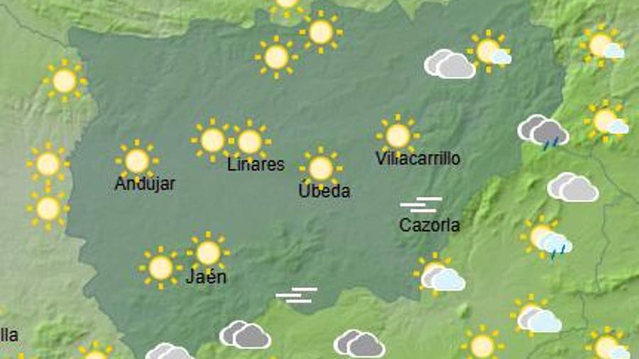 <i>Previsiones de la AEMET a las 8 de la mañana.</i>