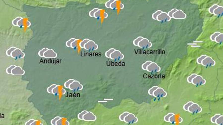 <i>Previsión de la Aemet a las 8:00 horas.</i>