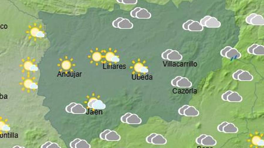 <i>Previsión AEMET a las 6 de la tarde.</i>