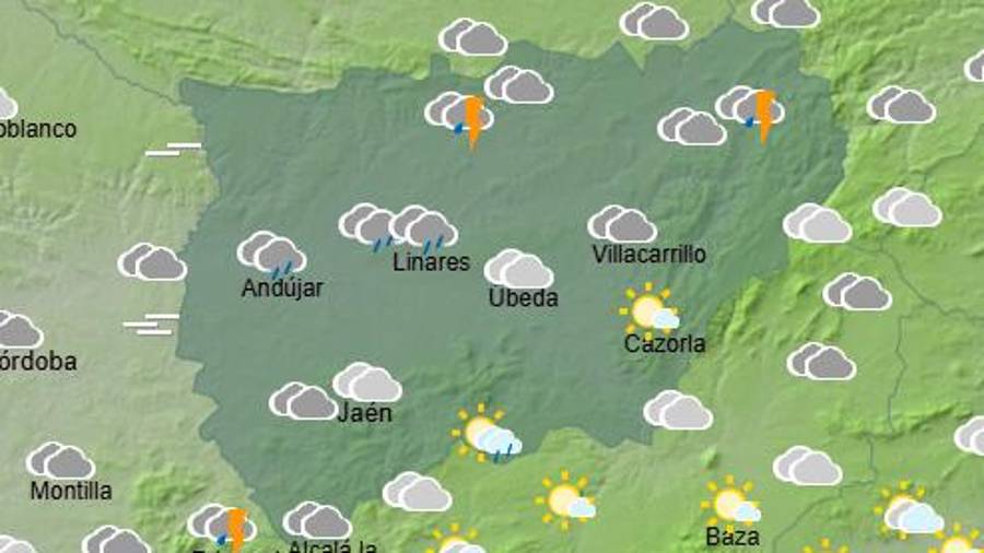 <i>Previsión de Aemet para las 10 horas.</i>