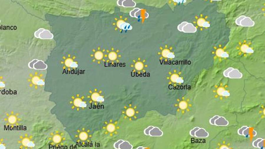 <i>Previsión de Aemet para las 18 horas.</i>