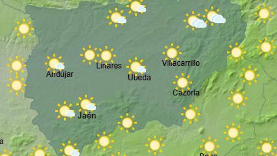 <i>Previsión de la Aemet a las 18:00 horas.</i>