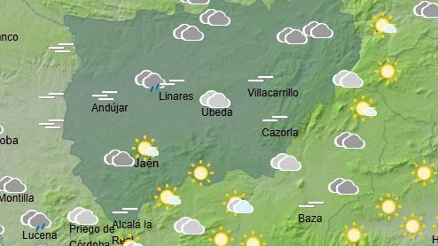 <i>Previsión de Aemet para las 9.00 horas.</i>