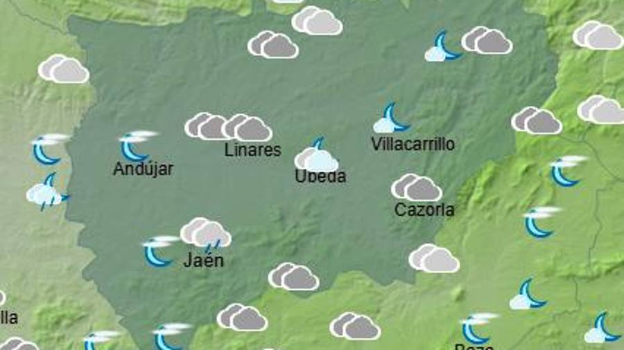 <i>Previsión de la Aemet el viernes 10 de abril a las 14 horas.</i>