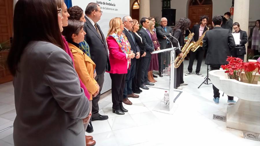 <i>actuación musical del cuarteto de alumnos del Conservatorio Superior de Música de Jaén Saxofón Hemiolia Sax Quartet. / Francisco J. Marín / Diario JAÉN. </i>