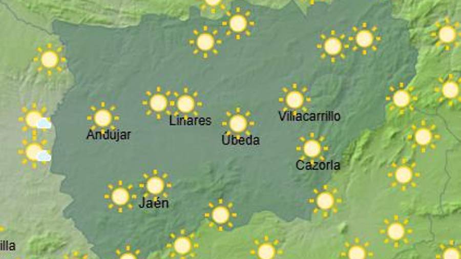 <i>Previsiones de la AEMET a las 6 de la tarde.</i>