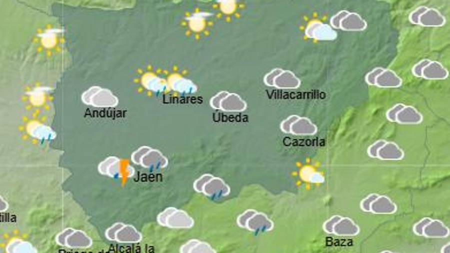 <i>Previsión meteorológica a las 18:00 horas. / Aemet.</i>