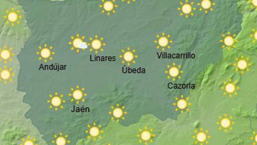 <i>Mapa de previsión de la Aemet para las 18:00 horas.</i>