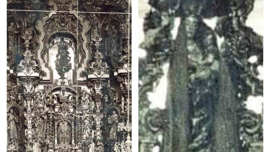 <i>Una de las fotos que se conservan de la Virgen de Consolación antes de que se perdiera en un incendio hace ya casi un siglo.</i>