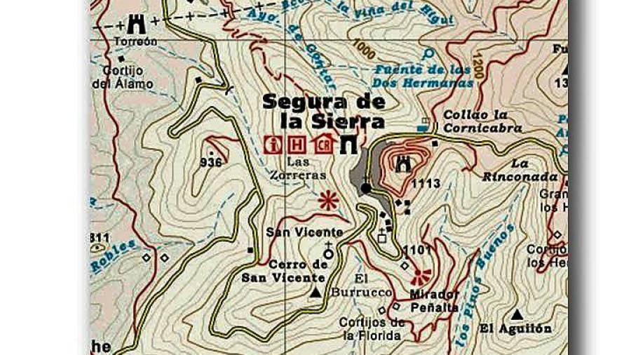 <i>Plano de ubicación de las ruinas de la ermita en el cerro San Vicente.</i>