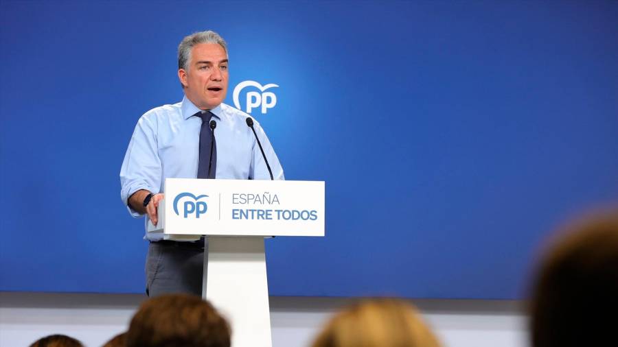 <i>Elías Bendodo, en un acto del PP. / Jesús Hellín / Europa Press.</i>