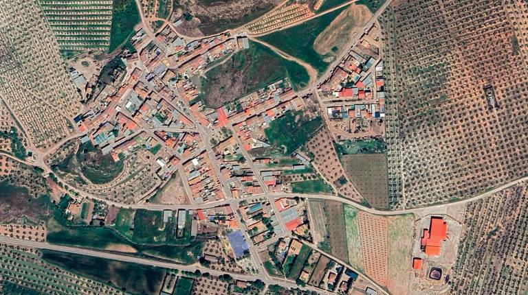 <i>Panorámica aérea de Torrequebradilla.</i>